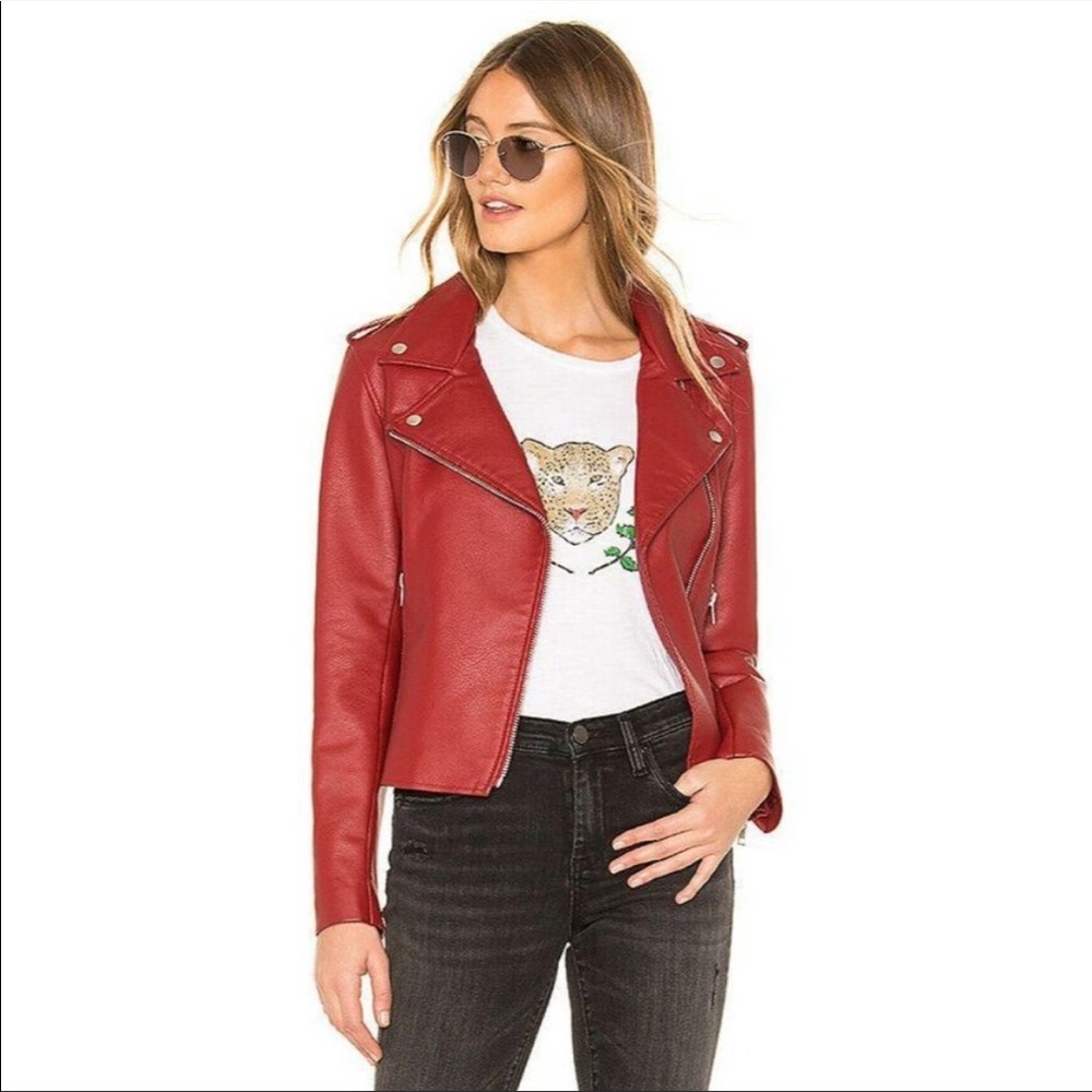 BB Dakota - Just Ride Red Faux Leather Jacket
